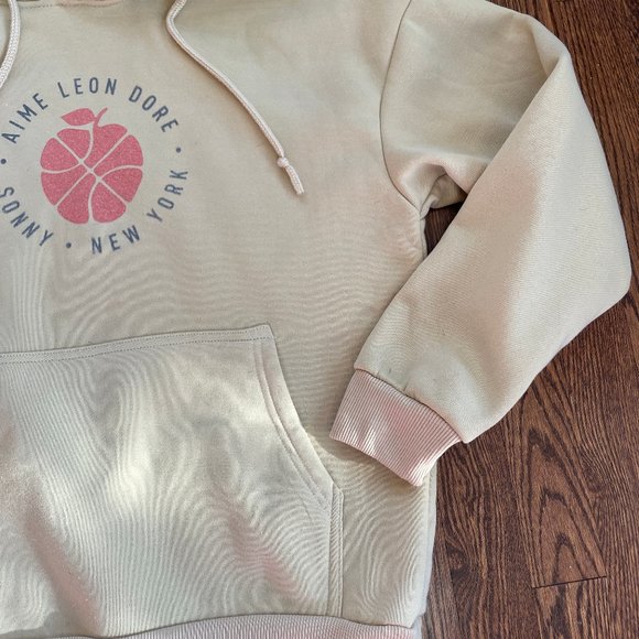 Aimé Leon Dore ALD Tan Hoodie Women's Medium Zip Front Sweatshirt 7-Years-Old - Picture 6 of 12